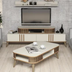 Woonkamer Meubel Set Ely Melamine Crème