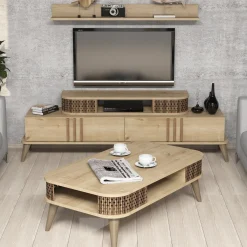 Woonkamer Meubel Set Ely Melamine Eiken