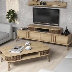 Woonkamer Meubel Set Ely Melamine Eiken