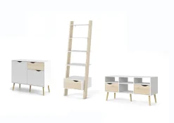 Woonkamerset Oslo Combi Wit/Eikenlook - Giga Living