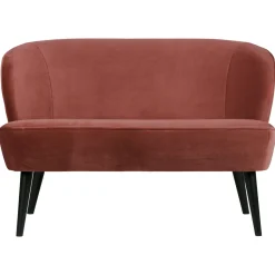 Woood Bankje Sara Velvet Bordeauxrood