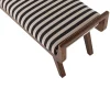 Woood Bankje Valo Hout Bruin Met Streepstof Zwart/wit
