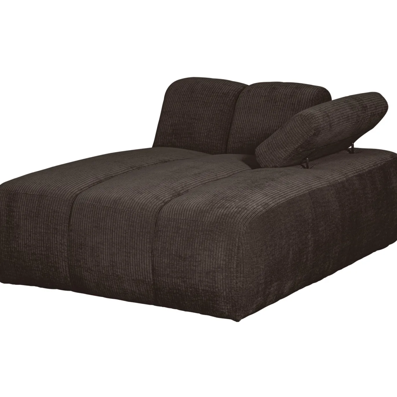 Woood Bank Mojo Element Chaise Longue Rechts Ribstof Bruin