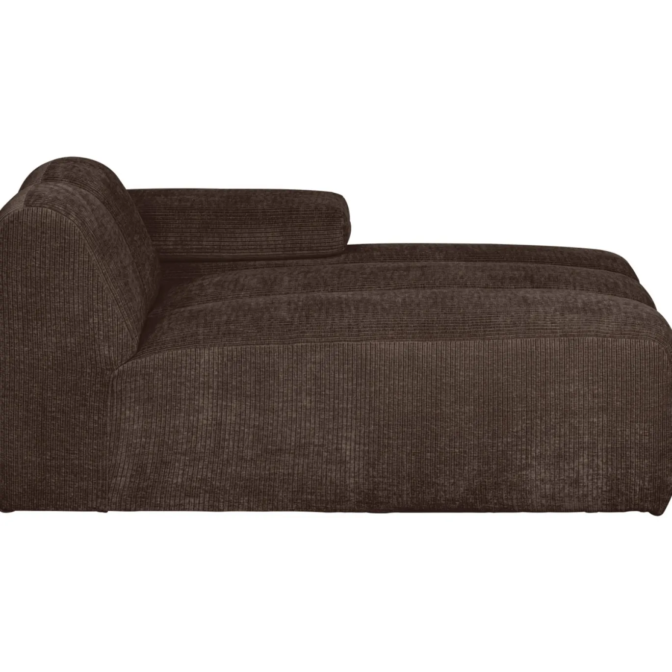 Woood Bank Mojo Element Chaise Longue Rechts Ribstof Bruin