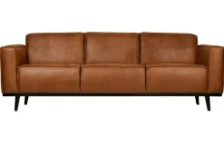 Woood Bank Statement 3-zits Lederlook Cognac