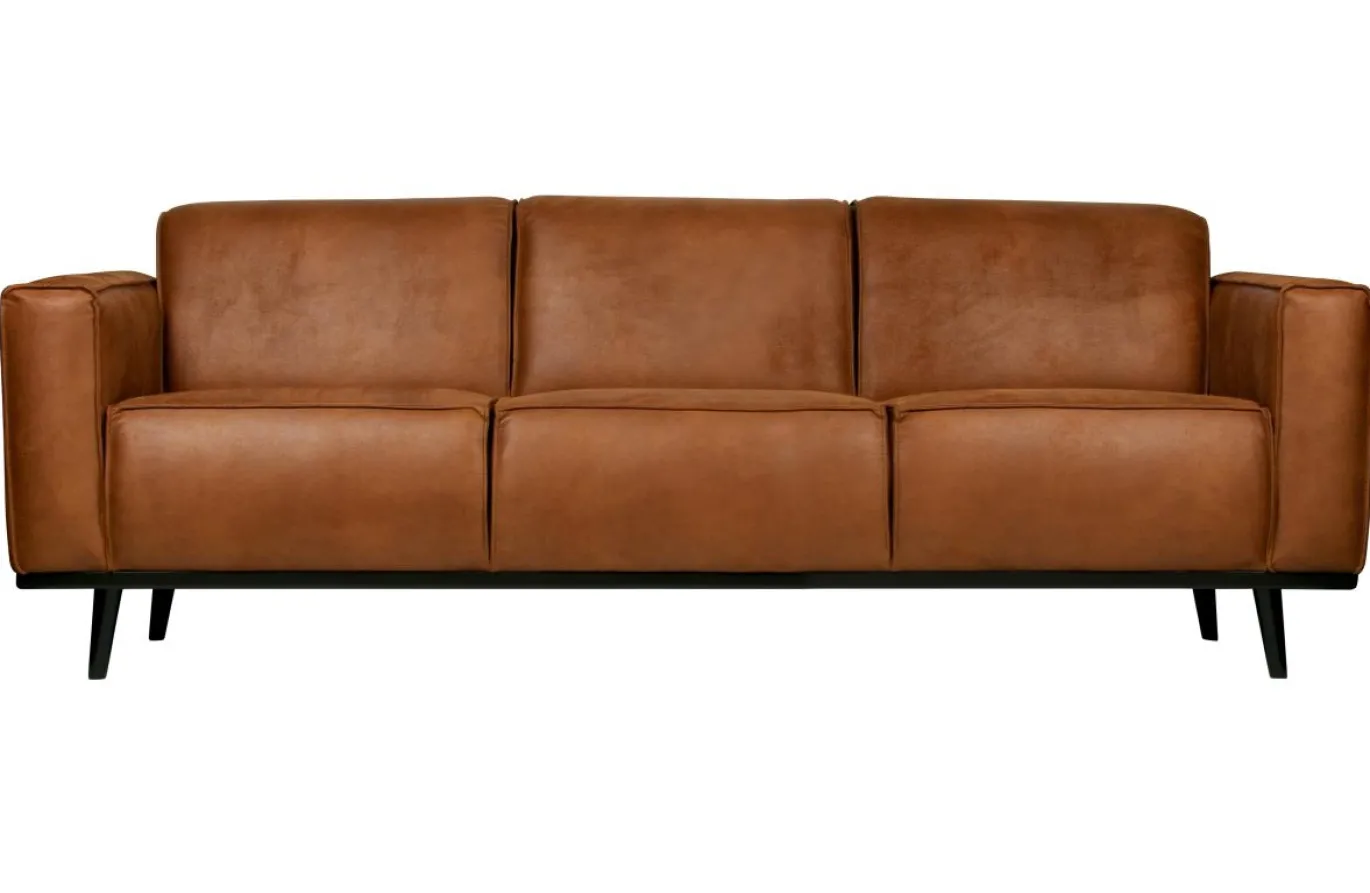 Woood Bank Statement 3-zits Lederlook Cognac