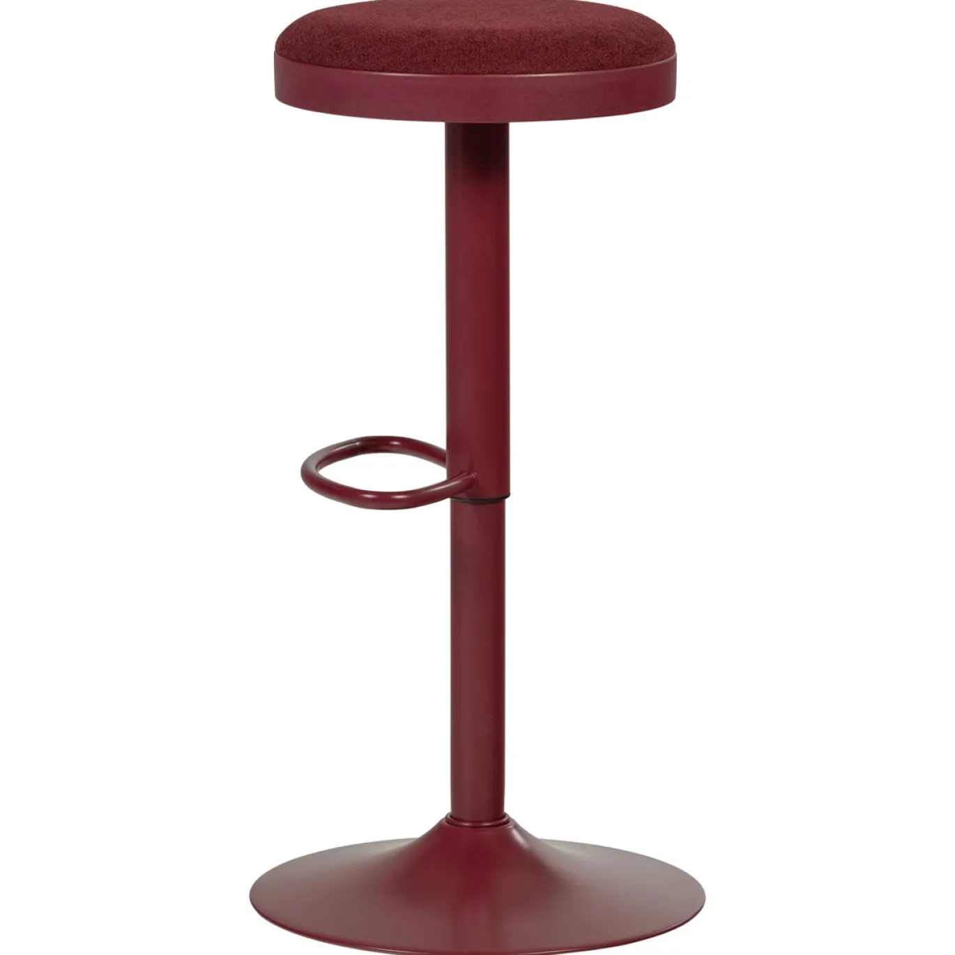 Woood Barstoel Mevo Chenille Bordeauxrood