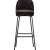 Woood Barstoel Vogue 80cm Chenille Donkerbruin