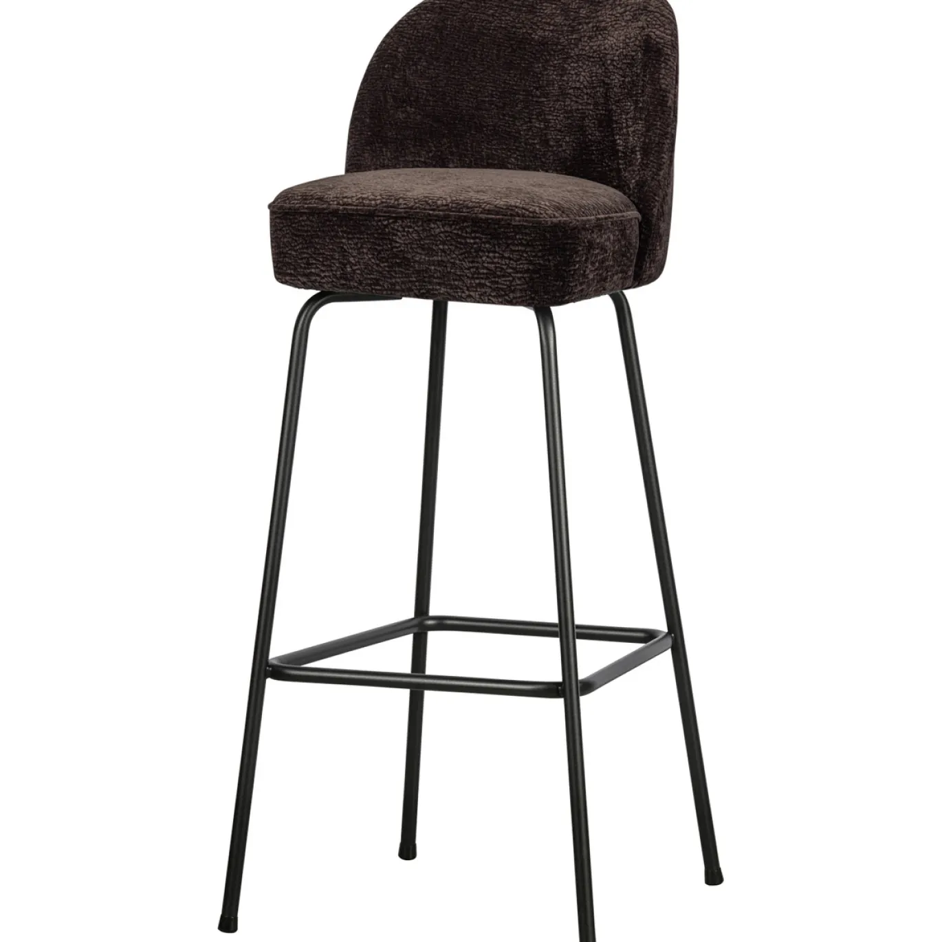 Woood Barstoel Vogue 80cm Chenille Donkerbruin