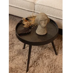 Woood Bijzettafel Bounds M Hout/Metaal Antique Goud 41xØ41