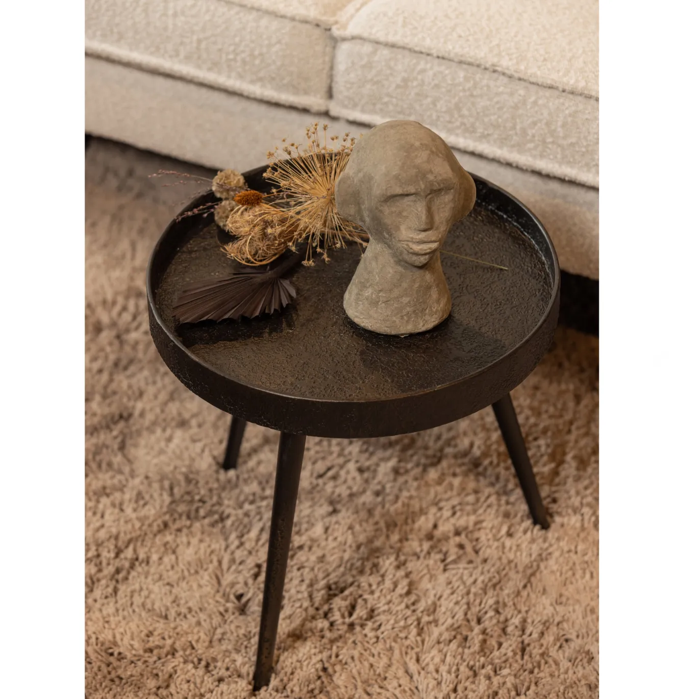 Woood Bijzettafel Bounds M Hout/Metaal Antique Goud 41xØ41