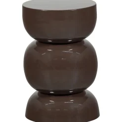 Woood Bijzettafel Breno Metaal Donkerbruin