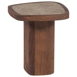 Woood Bijzettafel Granu Marmer/Mangohout Bruin