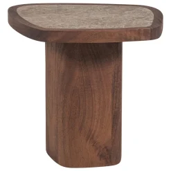 Woood Bijzettafel Granu Marmer/Mangohout Bruin