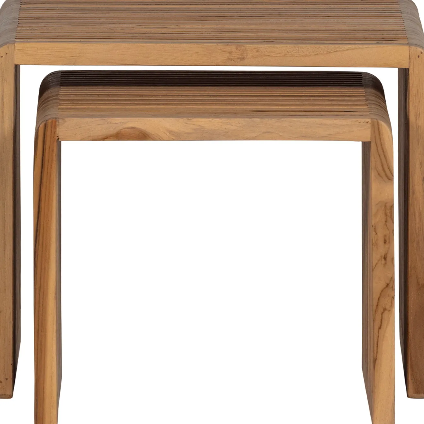 Woood Bijzettafel Jasmijn Recycled Teak Naturel - Set Van 2