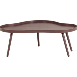 Woood Bijzettafel Mae Organisch Langwerpig MDF/Grenen Bordeauxrood