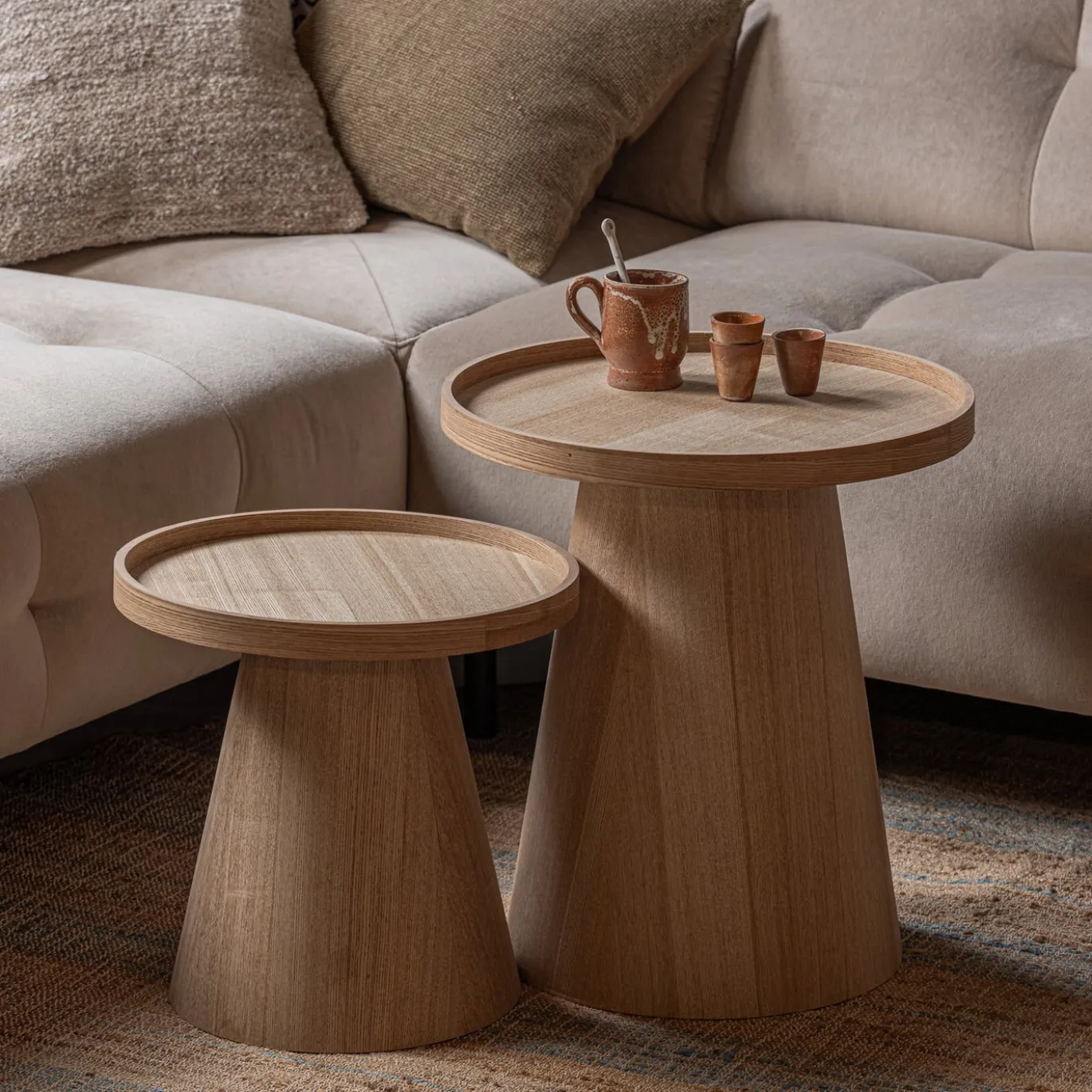 Woood Bijzettafel Maud Naturel Ø38cm