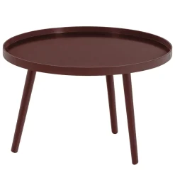 Woood Bijzettafel Mesa L Hout Bordeauxrood Ø60cm