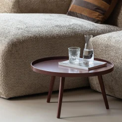 Woood Bijzettafel Mesa L Hout Bordeauxrood Ø60cm