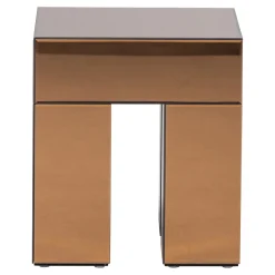 Woood Bijzettafel Mirrox Hout Spiegelglas Bruin