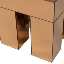 Woood Bijzettafel Mirrox Hout Spiegelglas Bruin