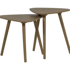 Woood Bijzettafels Nila Hout Mud Set van 2