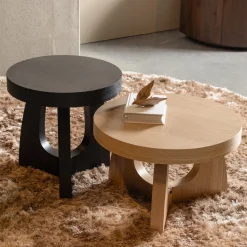 Woood Bijzettafel Tala Mdf Fineer Zwart 45xo45cm