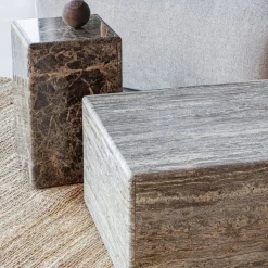 Woood Bijzettafel Vexa Marmer Bruin