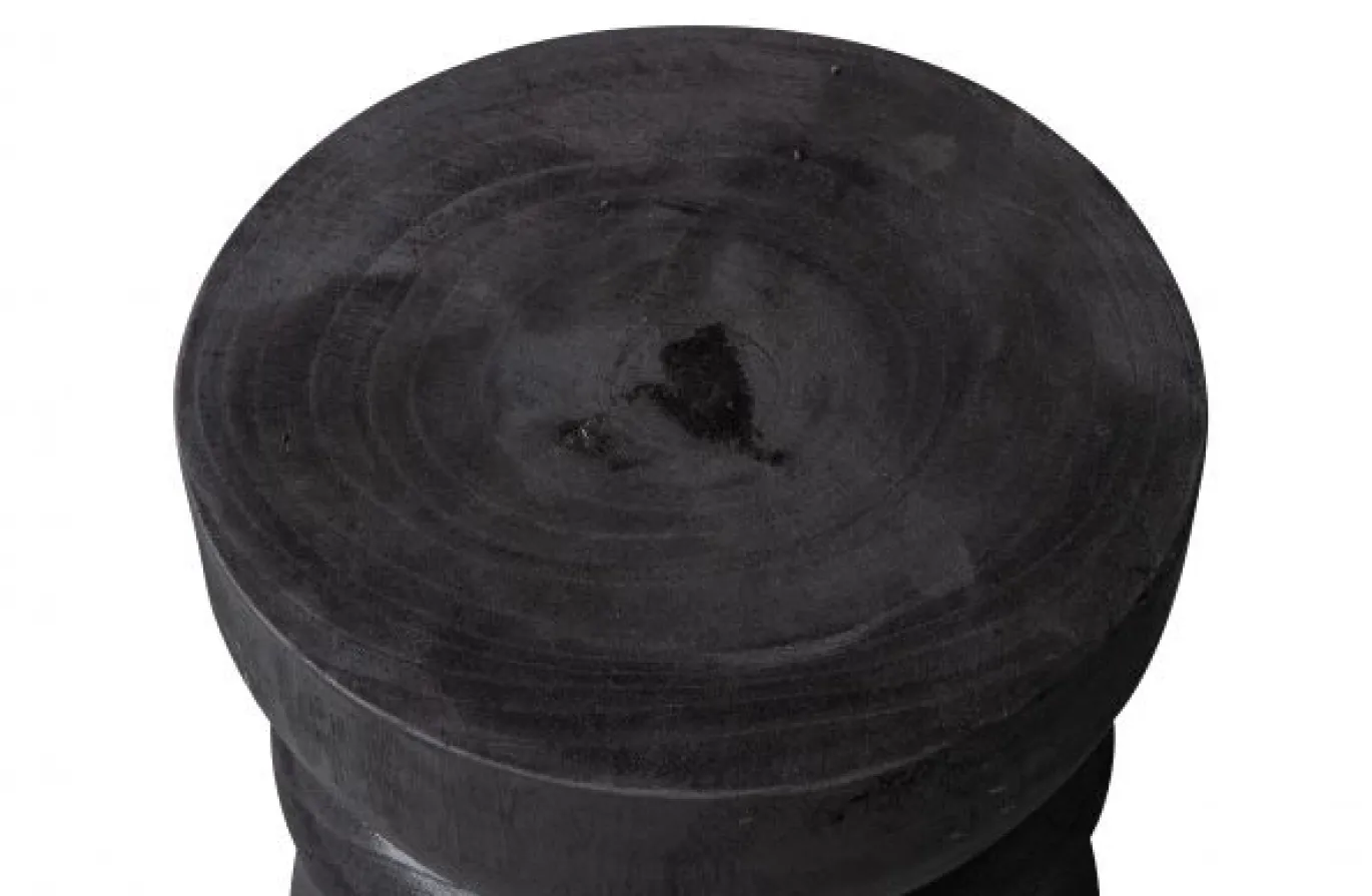 Woood Bikkel Kruk Hout Zwart Ø28cm