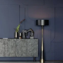 Woood Blackout Too Staande Lamp Metaal Zwart/brass