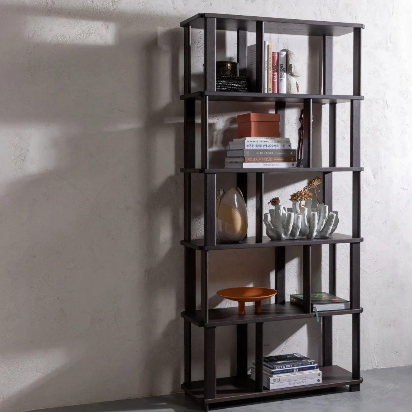 Woood Boekenkast Riss Eikenhout Mystic Brown 186x90cm
