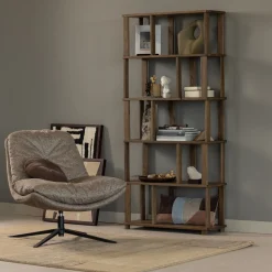 Woood Boekenkast Riss Eikenhout Naturel 186x90cm