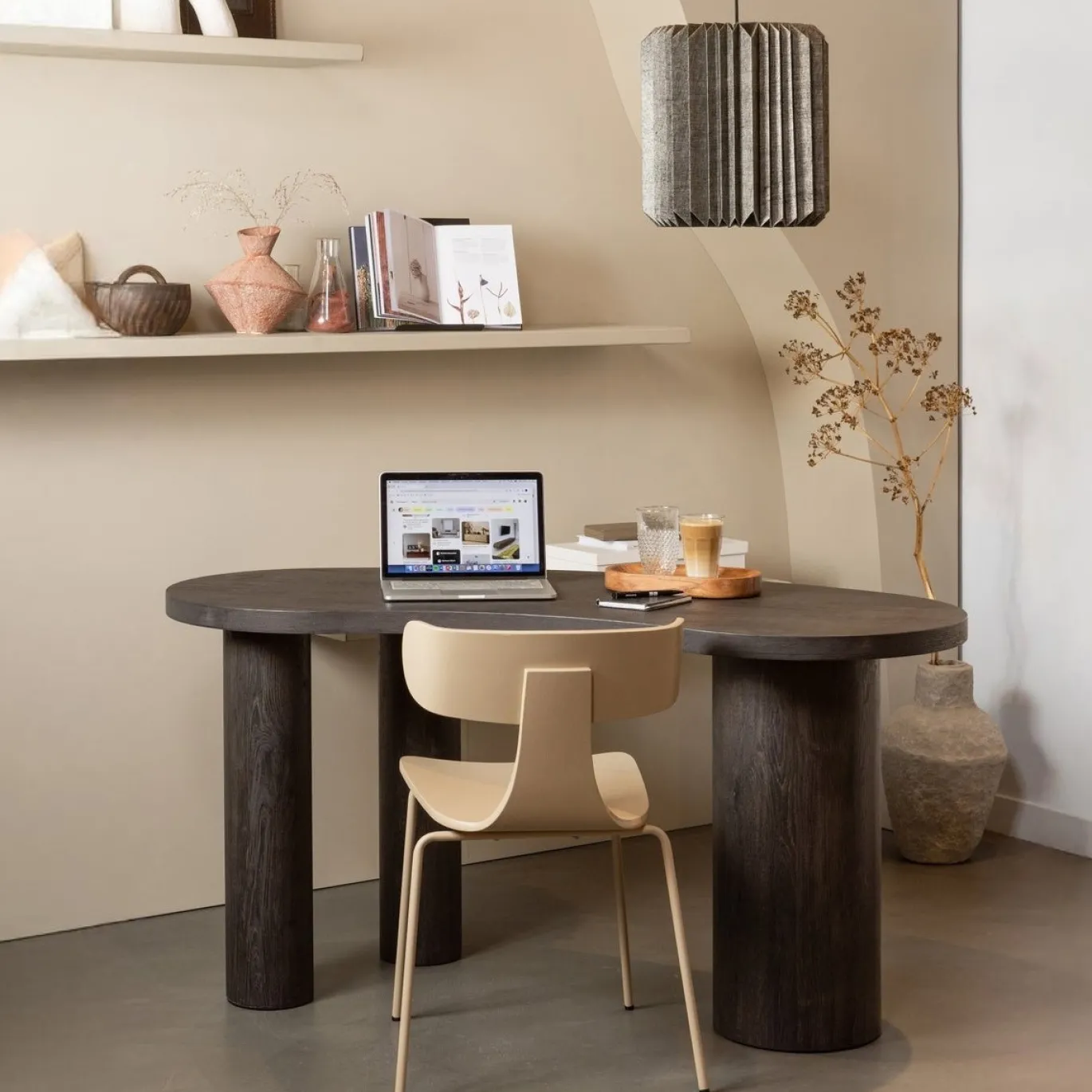 Woood Bureau Maan Organisch Donkerbruin