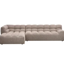 Woood Chaise Longue Allure Links Geweven Stof Bruin Melange