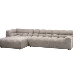 Woood Chaise Longue Allure Links Geweven Stof Klei Melange