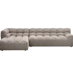 Woood Chaise Longue Allure Links Geweven Stof Klei Melange