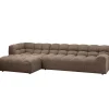 Woood Chaise Longue Allure Links Geweven Stof Donkerbruin Melange