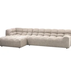 Woood Chaise Longue Allure Links Geweven Stof Naturel Melange