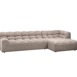 Woood Chaise Longue Allure Rechts Geweven Stof Bruin Melange