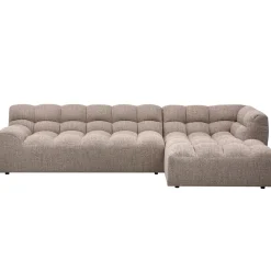 Woood Chaise Longue Allure Rechts Geweven Stof Bruin Melange
