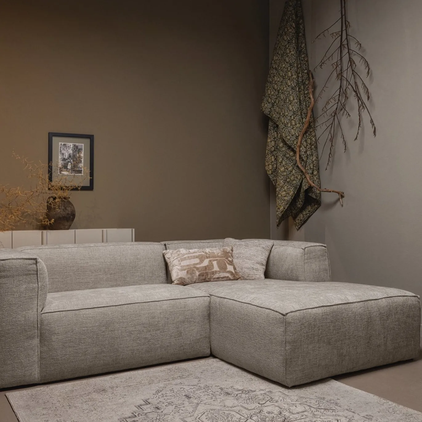 Woood Chaise Longue Bank Bean Rechts Grove Travertin