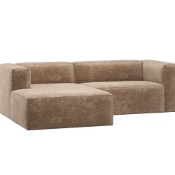 Woood Chaise Longue Bank Bean Links Chenille Velvet Taupe