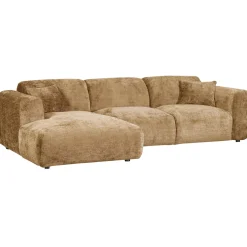 Woood Chaise Longue Bank Cloud Links Chenille Honinggeel