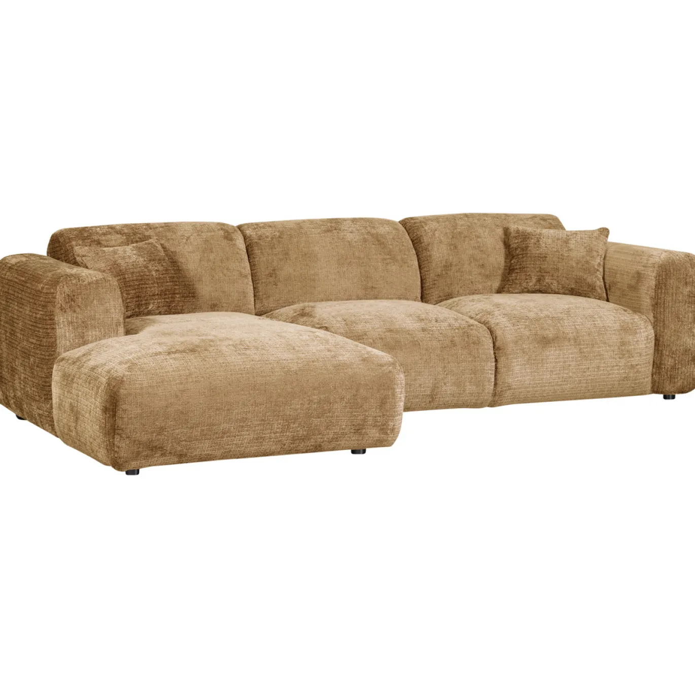 Woood Chaise Longue Bank Cloud Links Chenille Honinggeel