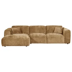 Woood Chaise Longue Bank Cloud Links Chenille Honinggeel