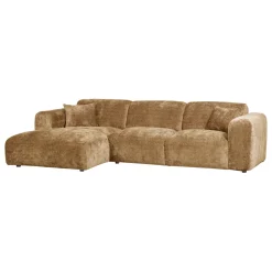 Woood Chaise Longue Bank Cloud Links Chenille Honinggeel
