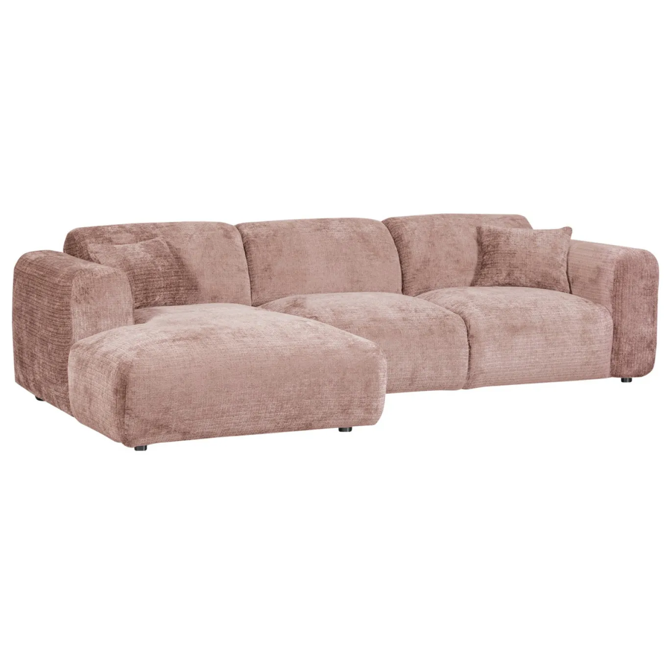 Woood Chaise Longue Bank Cloud Links Chenille Taupe/Roze