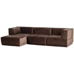 Woood Chaise Longue Bank Manu Links Velvet Bruin