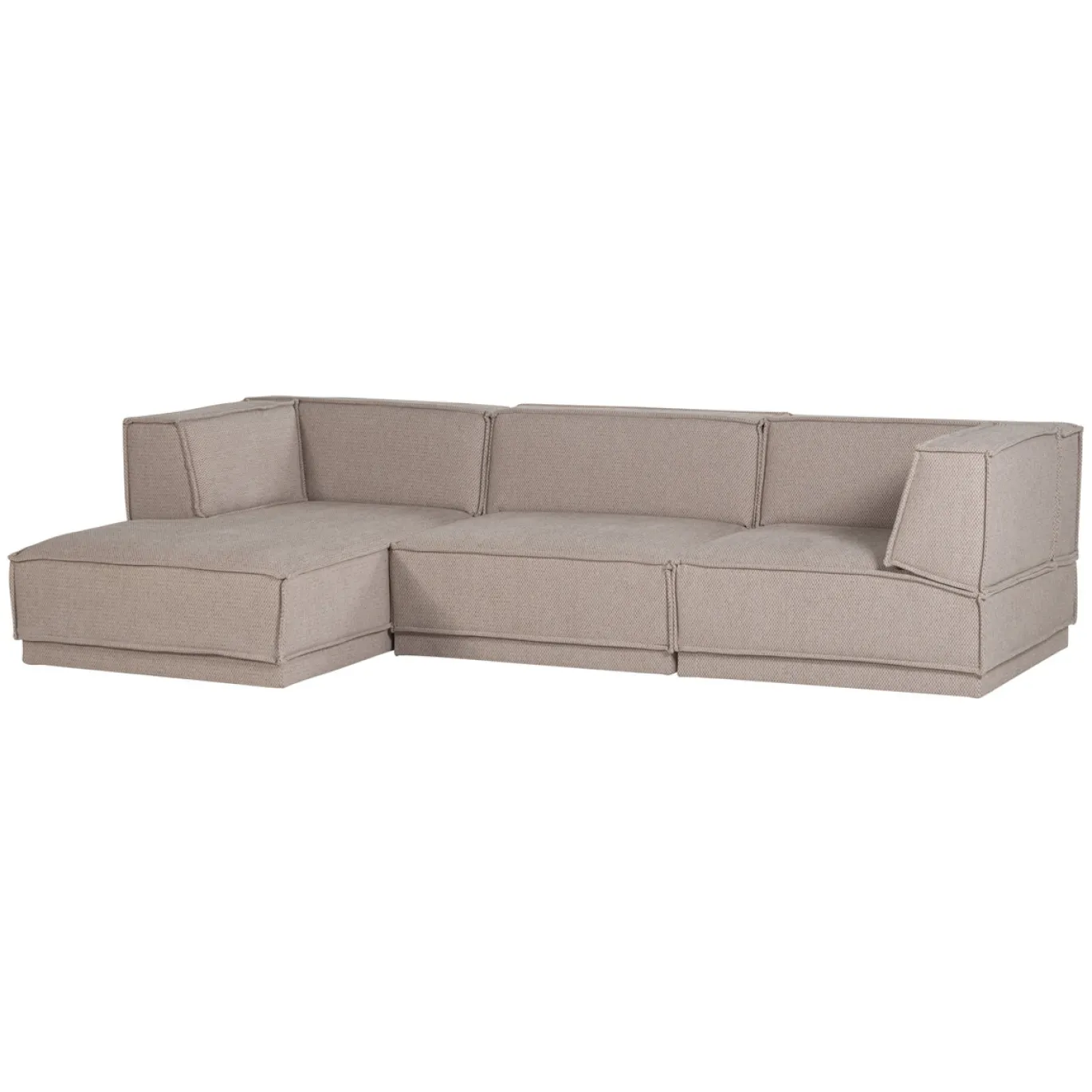 Woood Chaise Longue Bank Manu Links Grove Chenille Naturel
