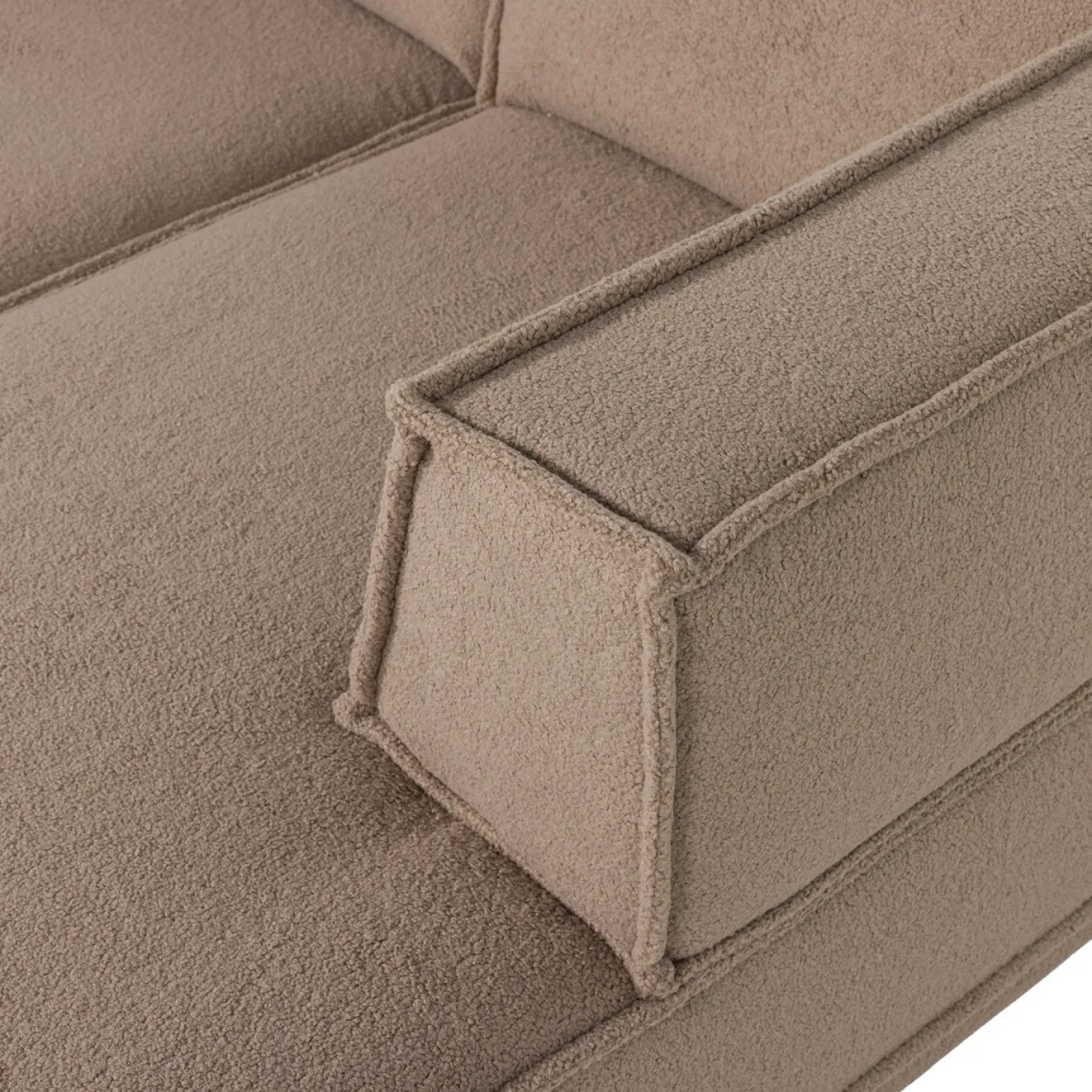 Woood Chaise Longue Bank Manu Rechts Teddy Taupe
